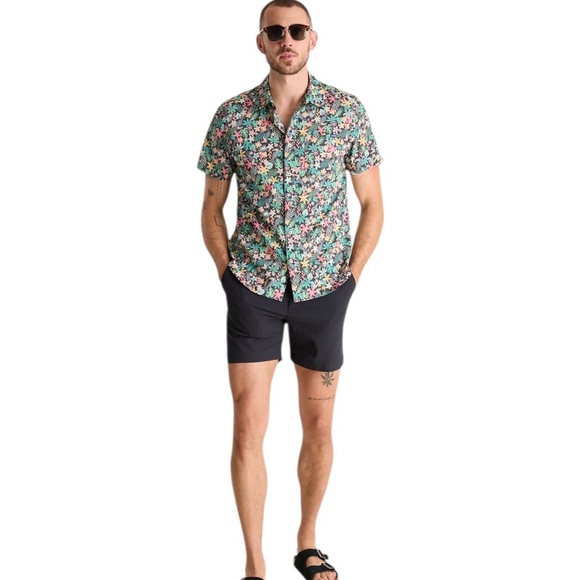 Chubbies The Bloomerang Floral BreezeTech Lightweight Button Up Shirt XS Beach - Picture 2 of 11